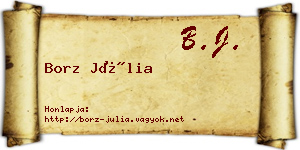 Borz Júlia névjegykártya